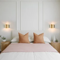 Minimalist 1-Light Brass Drum Wall Light