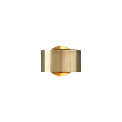 Minimalist 1-Light Brass Drum Wall Light