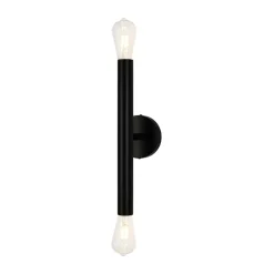 Minimalist 2-Light Linear Tube Vanity Wall Sconce