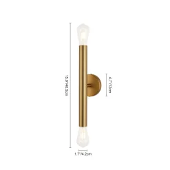 Minimalist 2-Light Linear Tube Vanity Wall Sconce