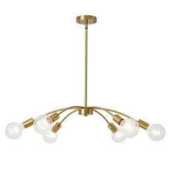 Minimalist 6-Light Metal Round Sputnik Swoop Chandelier