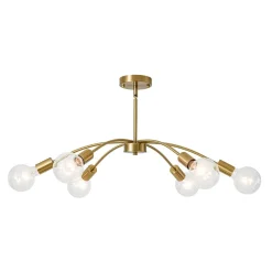Minimalist 6-Light Metal Round Sputnik Swoop Chandelier