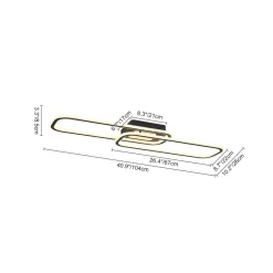 Minimalist Linear Rectangular Ring Dimmable LED Ceiling Light