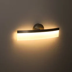 Minimalist Nickel Arched Dimmable LED Vanity Wall Light