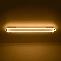 Minimalist Wood Grain Dimmable LED Oval Ring Ceiling Light