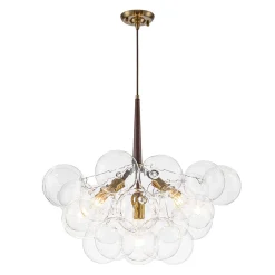 Mocha Mousse Clear Glass Globe Cluster Bubble Chandelier