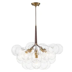 Mocha Mousse Clear Glass Globe Cluster Bubble Chandelier