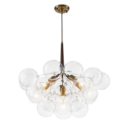 Mocha Mousse Clear Glass Globe Cluster Bubble Chandelier