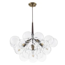 Mocha Mousse Clear Glass Globe Cluster Bubble Chandelier