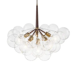 Mocha Mousse Clear Glass Globe Cluster Bubble Chandelier