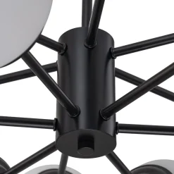 Modern Black Opal Glass Globe Sputnik Chandelier