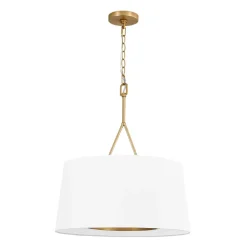 Modern Candle Style Fabric Wide Drum Cage Pendant Light