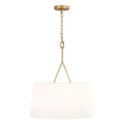 Modern Candle Style Fabric Wide Drum Cage Pendant Light