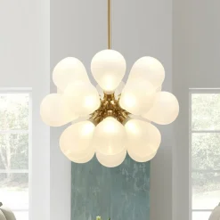 Modern Cluster Frosted Glass Bubble Chandelier