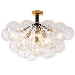 Modern Cluster Glass Bubble Chandelier / Semi Flush