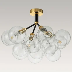 Modern Cluster Glass Bubble Chandelier / Semi Flush