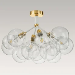 Modern Cluster Glass Bubble Chandelier / Semi Flush