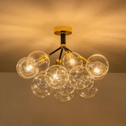 Modern Cluster Glass Bubble Chandelier / Semi Flush