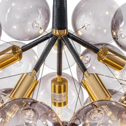 Modern Cluster Gradient Gray Glass Globe Bubble Chandelier