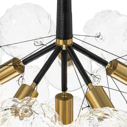 Modern Cluster Sculpture Texture Glass Globe Bubble Chandelier