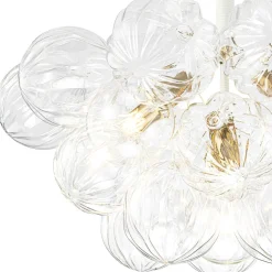Modern Cluster Sculpture Texture Glass Globe Bubble Chandelier