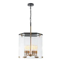 Modern Farmhouse Clear Glass Large Lantern Pendant Light