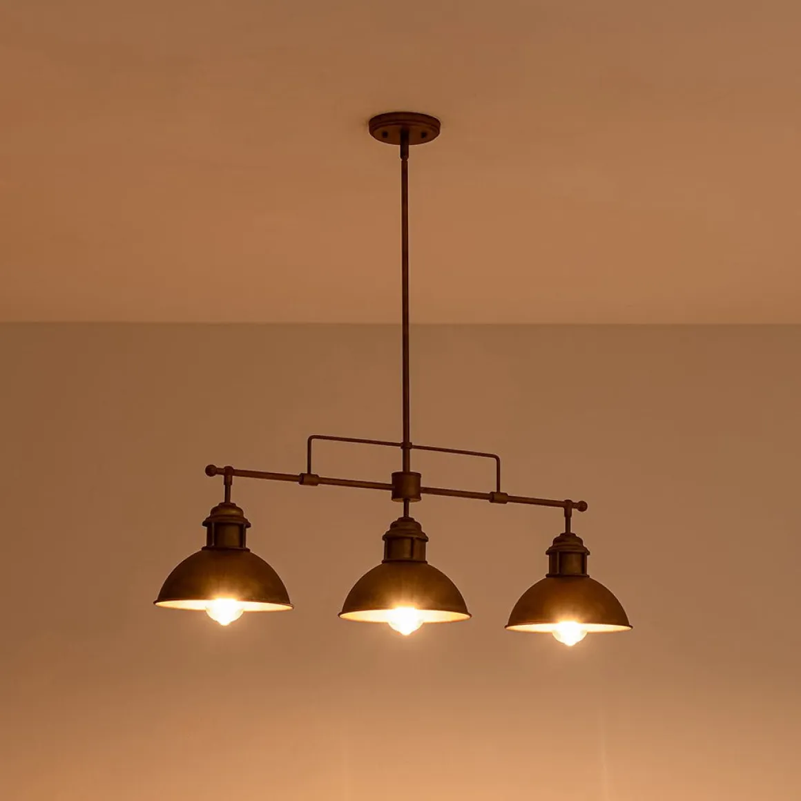 Modern Farmhouse 3-light Island Pot Lid Dome Pendant