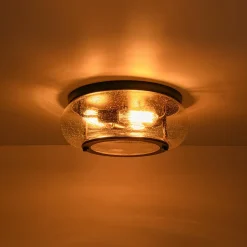 Modern Farmhouse Seeded Glass Round Ceiling Light