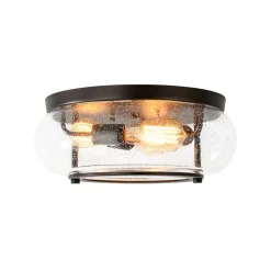 Modern Farmhouse Seeded Glass Round Ceiling Light