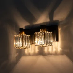 Modern Glam Crystal Bathroom Vanity Wall Lamp