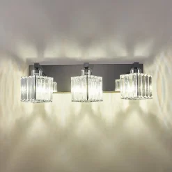 Modern Glam Crystal Bathroom Vanity Wall Lamp