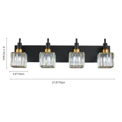 Modern Glam Crystal Bathroom Vanity Light