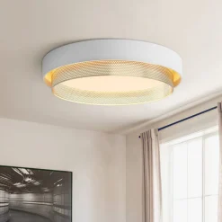 Modern LED Iron Mesh Circular Flush Mount Light
