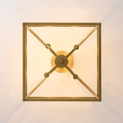 Modern 4-Light Candle Style Square Cage Semi Flush Mount