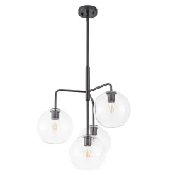 Modern 4-Light Clear Glass Bubble Hanging Sputnik Chandelier
