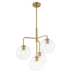 Modern 4-Light Clear Glass Bubble Hanging Sputnik Chandelier