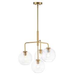 Modern 4-Light Clear Glass Bubble Hanging Sputnik Chandelier