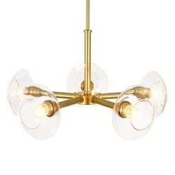 Modern 5-Light Clear Glass Round Sputnik Chandelier