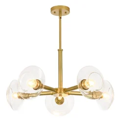 Modern 5-Light Clear Glass Round Sputnik Chandelier