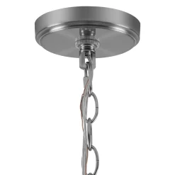 Modern 1-Light Clear Ribbed Glass Globe Pendant