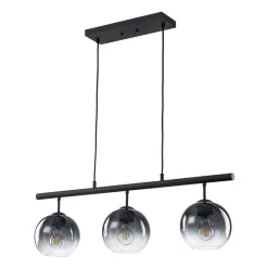Modern 3-Light Gradual Smoked Glass Globe Island Chandelier