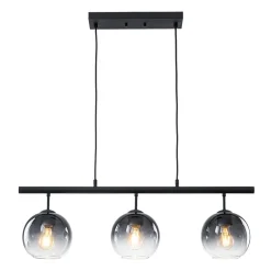 Modern 3-Light Gradual Smoked Glass Globe Island Chandelier