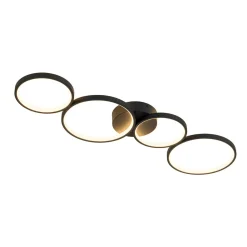 Modern 4-Light Halo Dimmable LED Semi Flush Mount