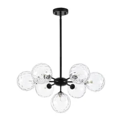 Modern 7-light Hammered Glass Globe Tier Sputnik Chandelier