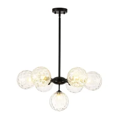 Modern 7-light Hammered Glass Globe Tier Sputnik Chandelier