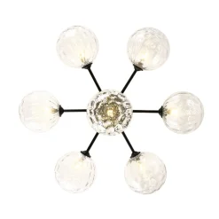 Modern 7-light Hammered Glass Globe Tier Sputnik Chandelier
