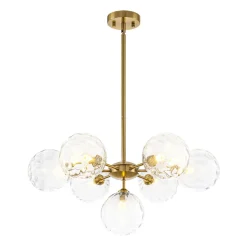 Modern 7-light Hammered Glass Globe Tier Sputnik Chandelier