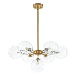 Modern 7-light Hammered Glass Globe Tier Sputnik Chandelier