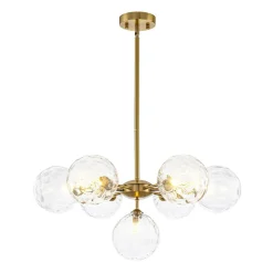 Modern 7-light Hammered Glass Globe Tier Sputnik Chandelier