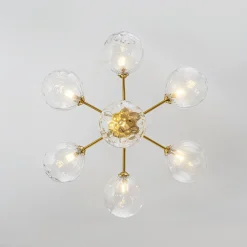 Modern 7-light Hammered Glass Globe Tier Sputnik Chandelier